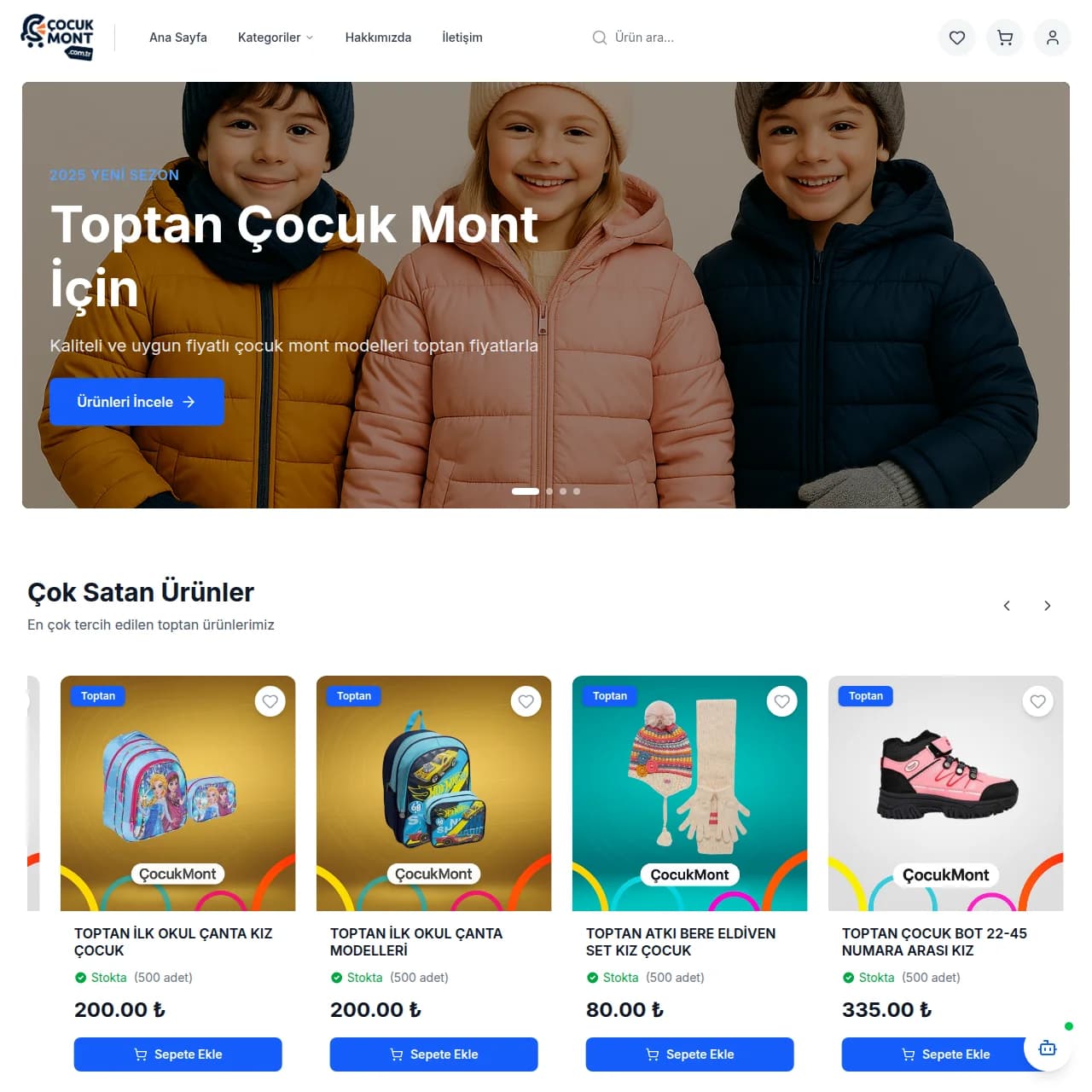 Çocuk Mont - Dijital Website Web Tasarım