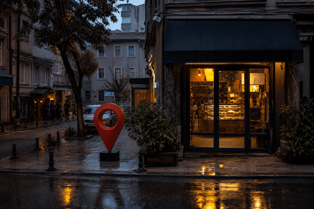 Kadıköy semtinde akşam ışığında vitrin ve yerel işletme sokak sahnesi