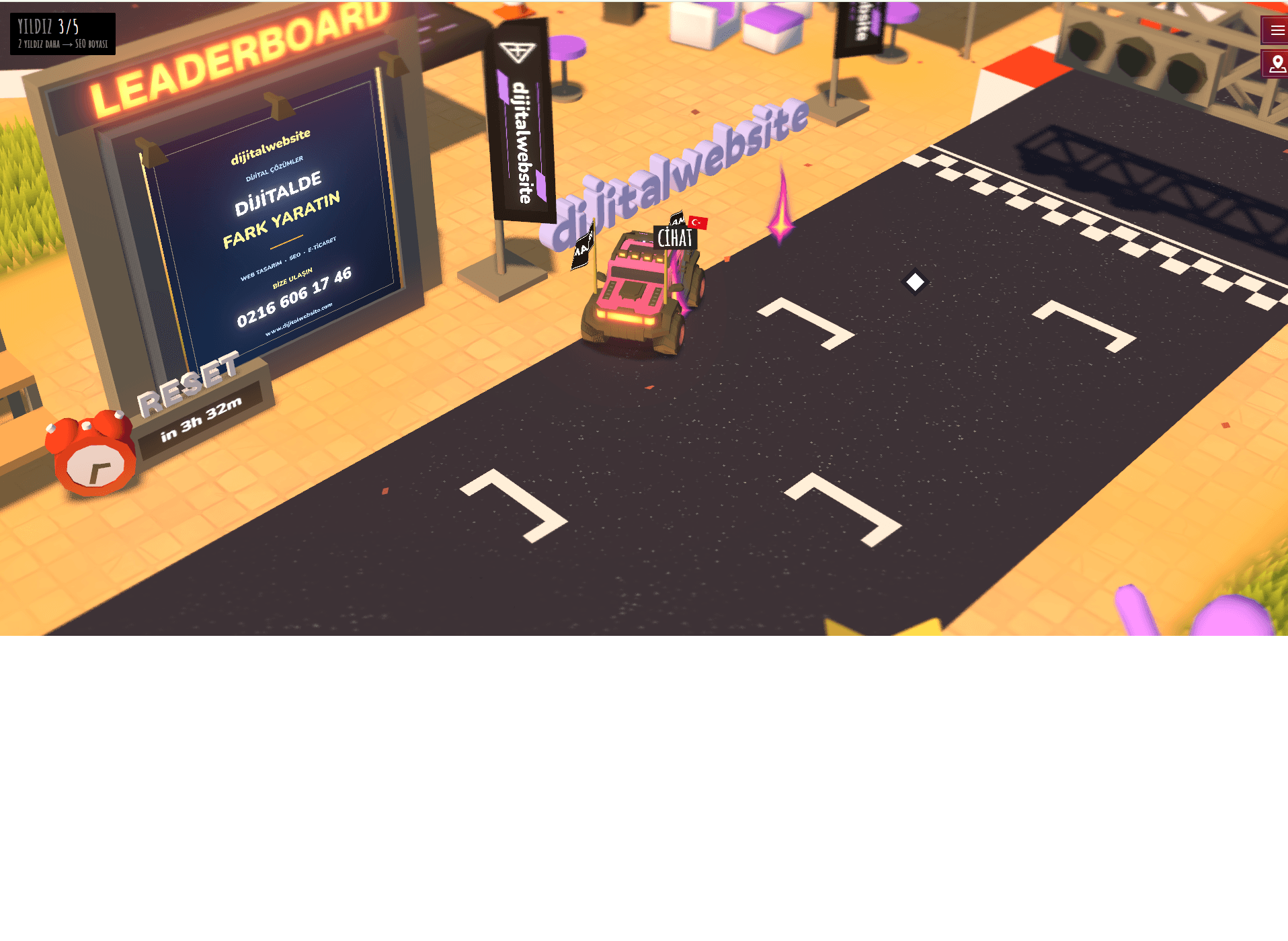 Dijital Oyun araba oyunu web platformu proje görseli