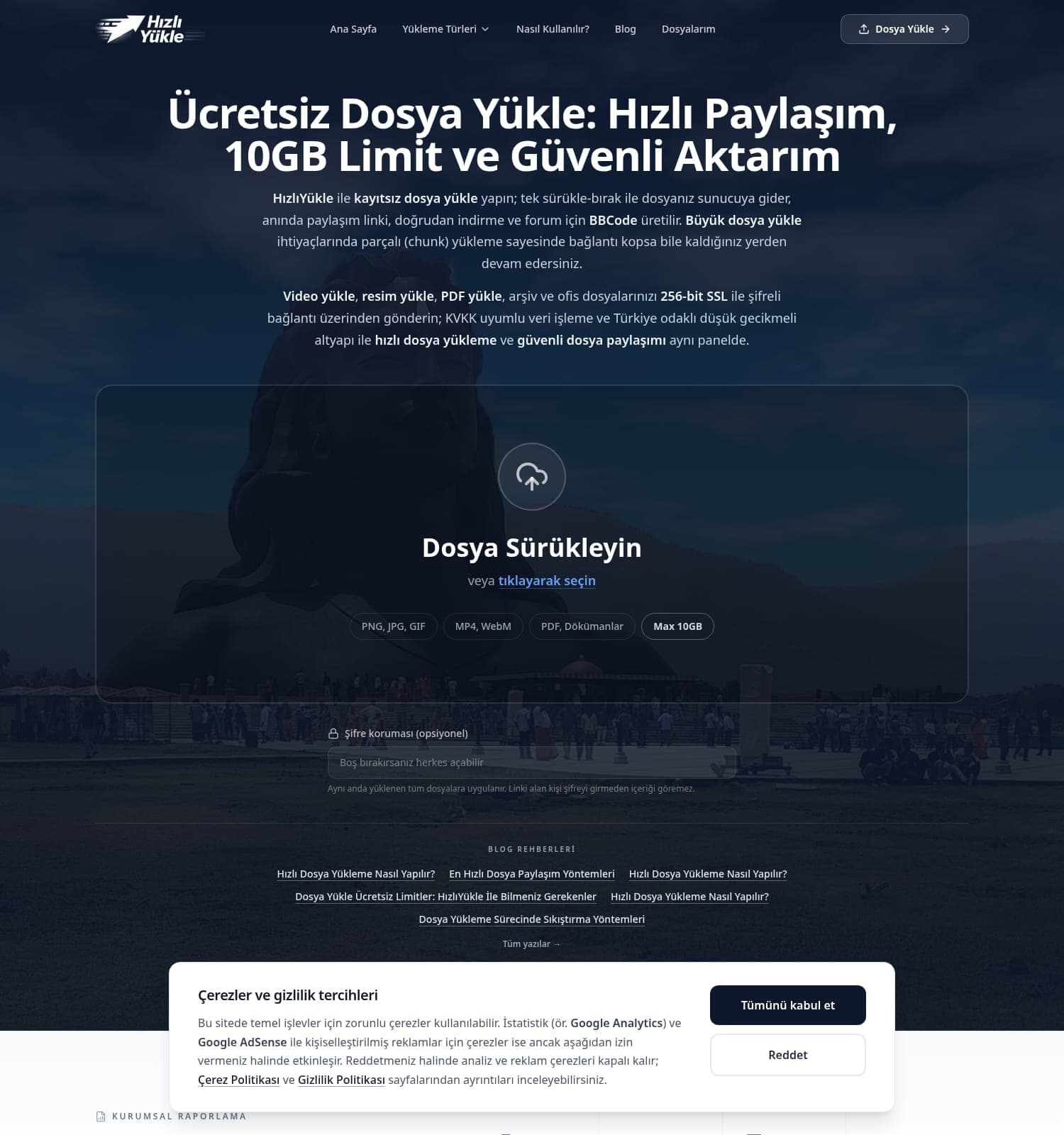 Hızlı Yükle dosya ve video yükleme sitesi