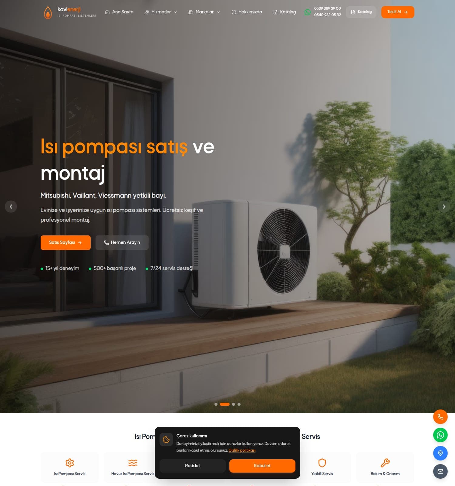 Kavi Enerji ısı pompası ve servis web sitesi İzmir