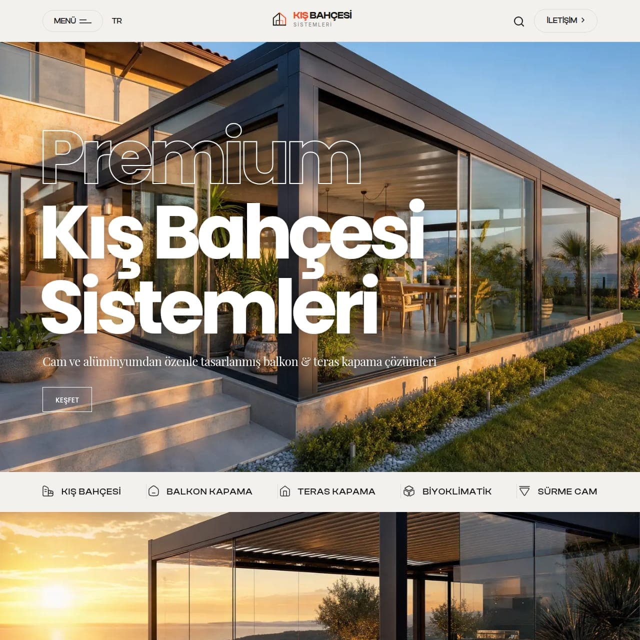 Kış Bahçesi Sistemleri kurumsal web sitesi proje görseli